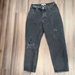 Abercrombie & Fitch Black Distressed Curve Love Jeans